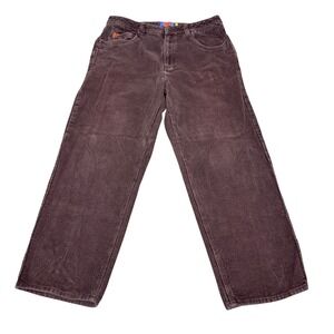 Empyre Relax Brown Corduroy Pants Mens 36 Wide Leg Skater Streetwear 30 Inseam